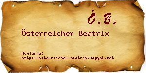 Österreicher Beatrix névjegykártya